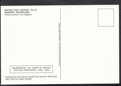 Scotland Postcard - British Post Offices, Durness, Sutherland  8196