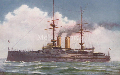 Naval History Postcard - H.M.S Prince of Wales Battleship, Tuck Oilette  XT87