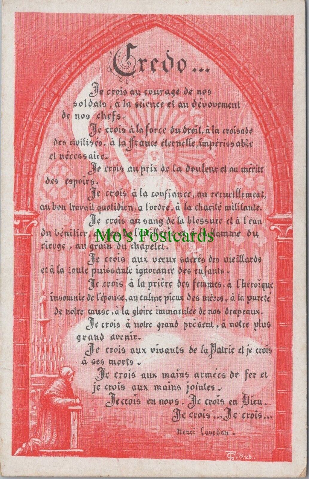 Literature Postcard - Novelist Henri Lavedan, Military, Credo Ref.RS30905
