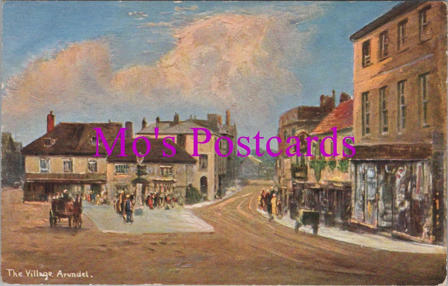 Sussex Postcard - Arundel, The Village. Artist View HM309
