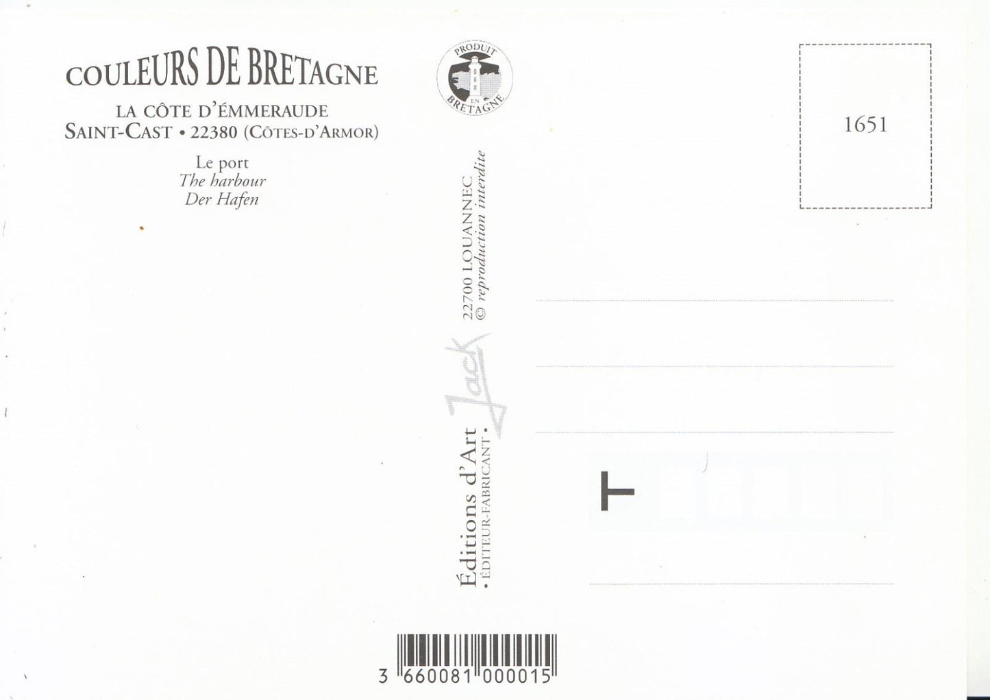France Postcard - Saint-Cast - La Cote D'Emmeraude - Couleurs De Bretagne  SM332