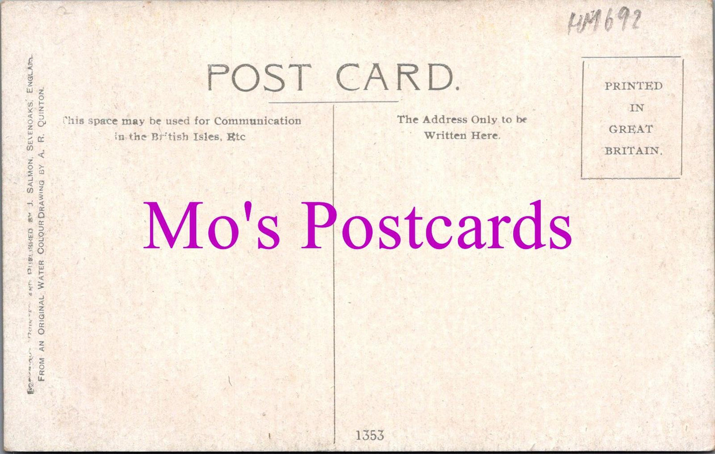 Oxfordshire Postcard - Oxford, Oriel College, Artist A.R.Quinton   HM692