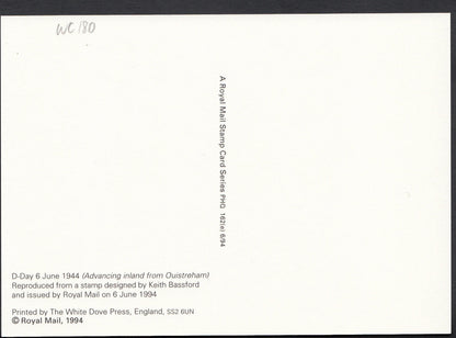 Royal Mail Stamp Postcard - D-Day 6 June 1944,  Advancing Inland  WC180