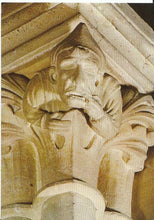 Load image into Gallery viewer, Somerset Postcard - Wells Cathedral, Man With Toothache, South Transept  AB698
