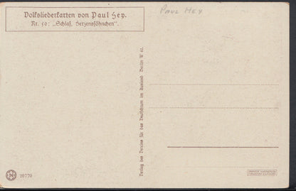 Artist Postcard - Schlaf Herzenssuhnchen, Mein, Liebling Bist Du  RS8744