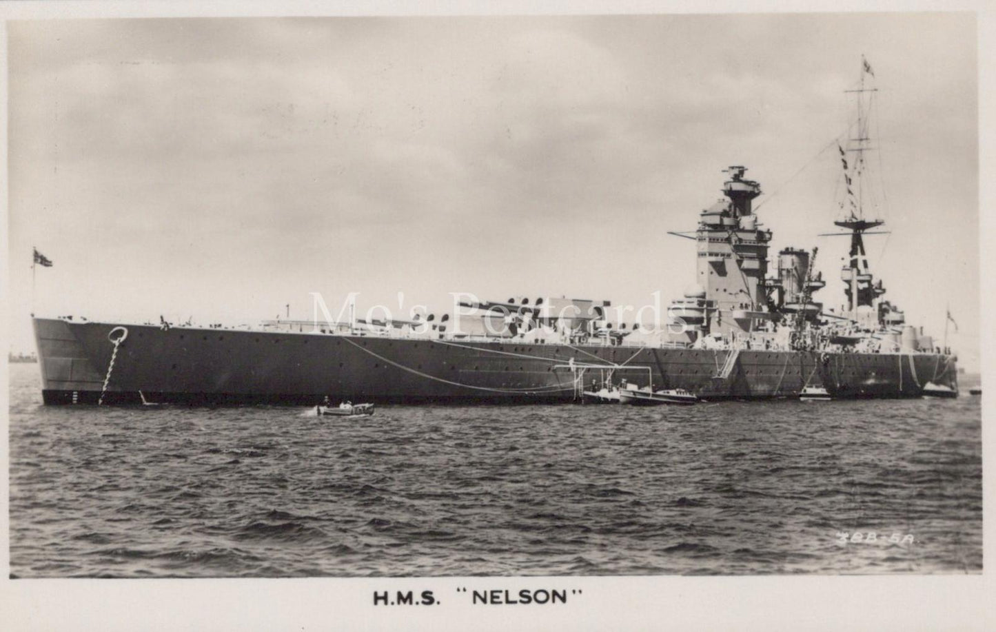 Naval History Postcard - H.M.S. Nelson, Royal Navy Nelson-Class Battleship  XT73