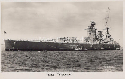 Naval History Postcard - H.M.S. Nelson, Royal Navy Nelson-Class Battleship  XT73
