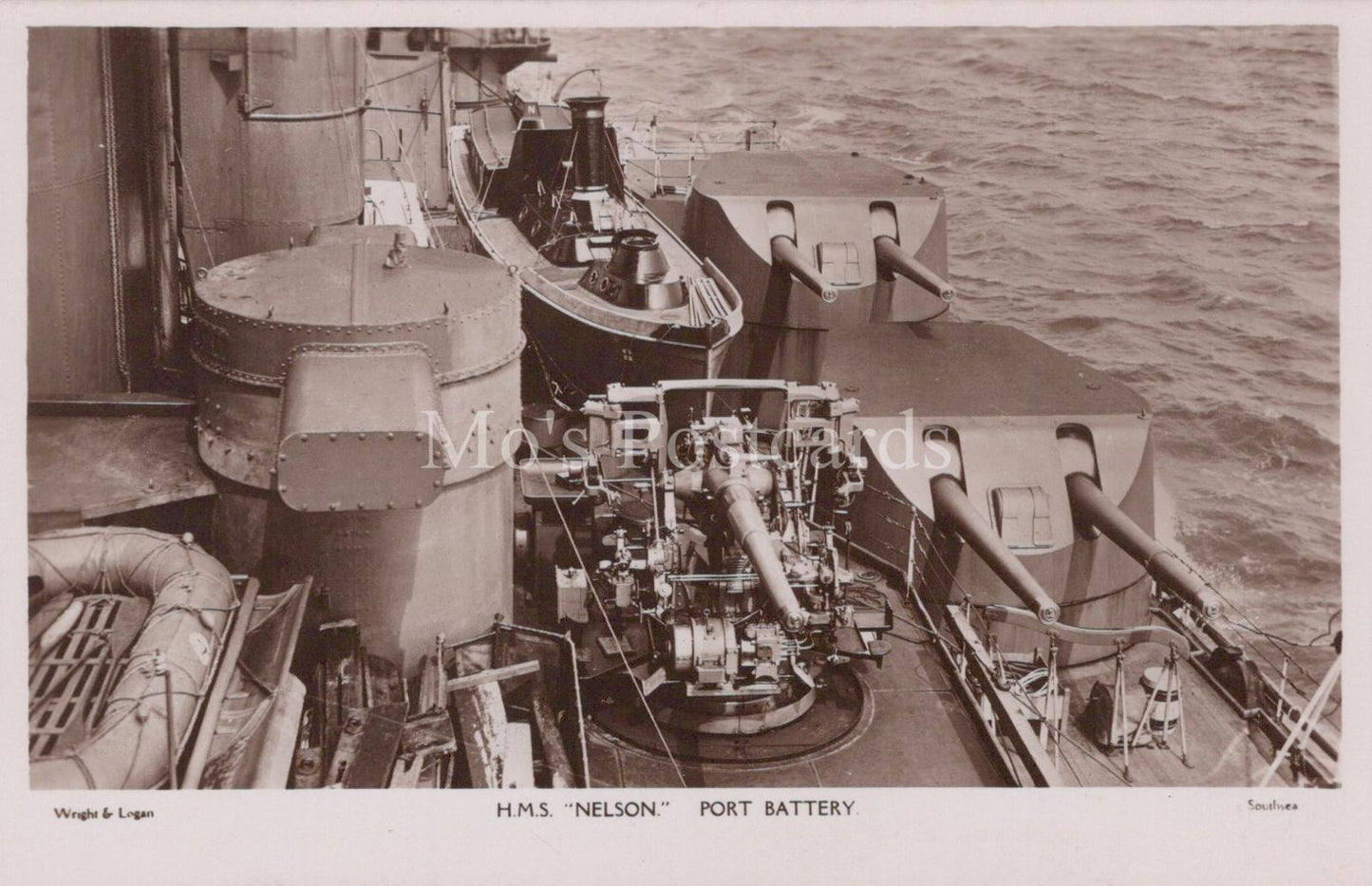 Naval History Postcard - H.M.S.Nelson Port Battery, British Royal Navy  XT82
