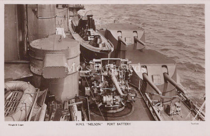 Naval History Postcard - H.M.S.Nelson Port Battery, British Royal Navy  XT82