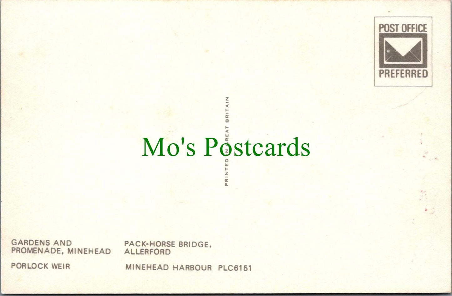 Somerset Postcard - Minehead and District, Porlock Weir, Allerford RS31039
