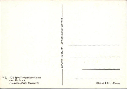 Italy Postcard-Volterra,Museo Guarnacci - "Gli Sposi" Coperchio Di Urna RRR1388