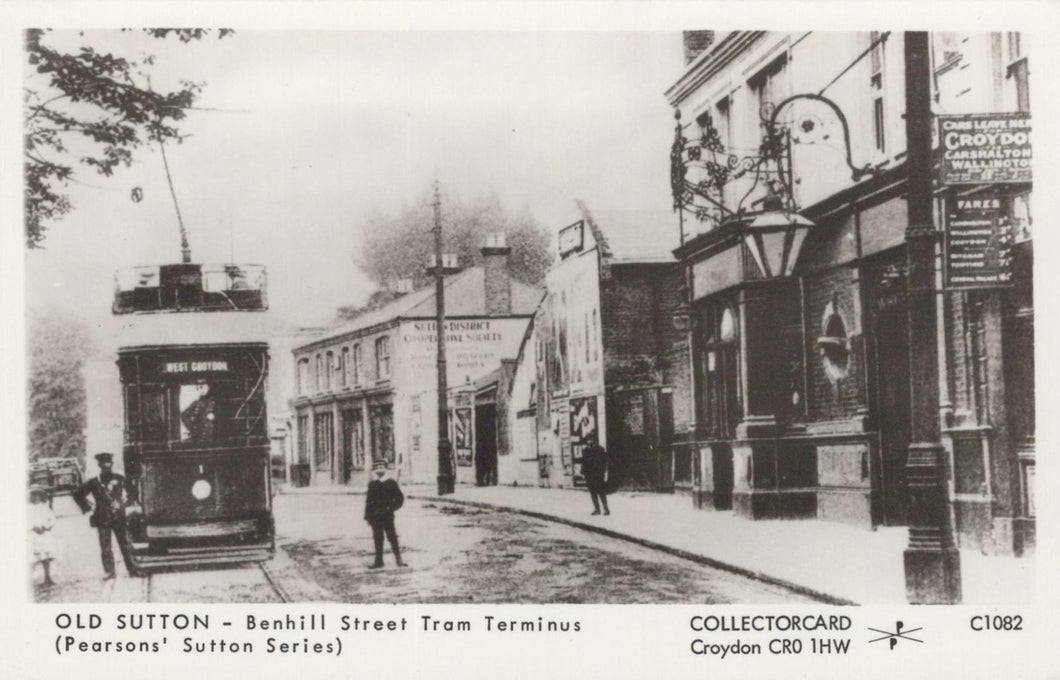 London Postcard - Old Sutton, Benhill Street Tram Terminus - XT19