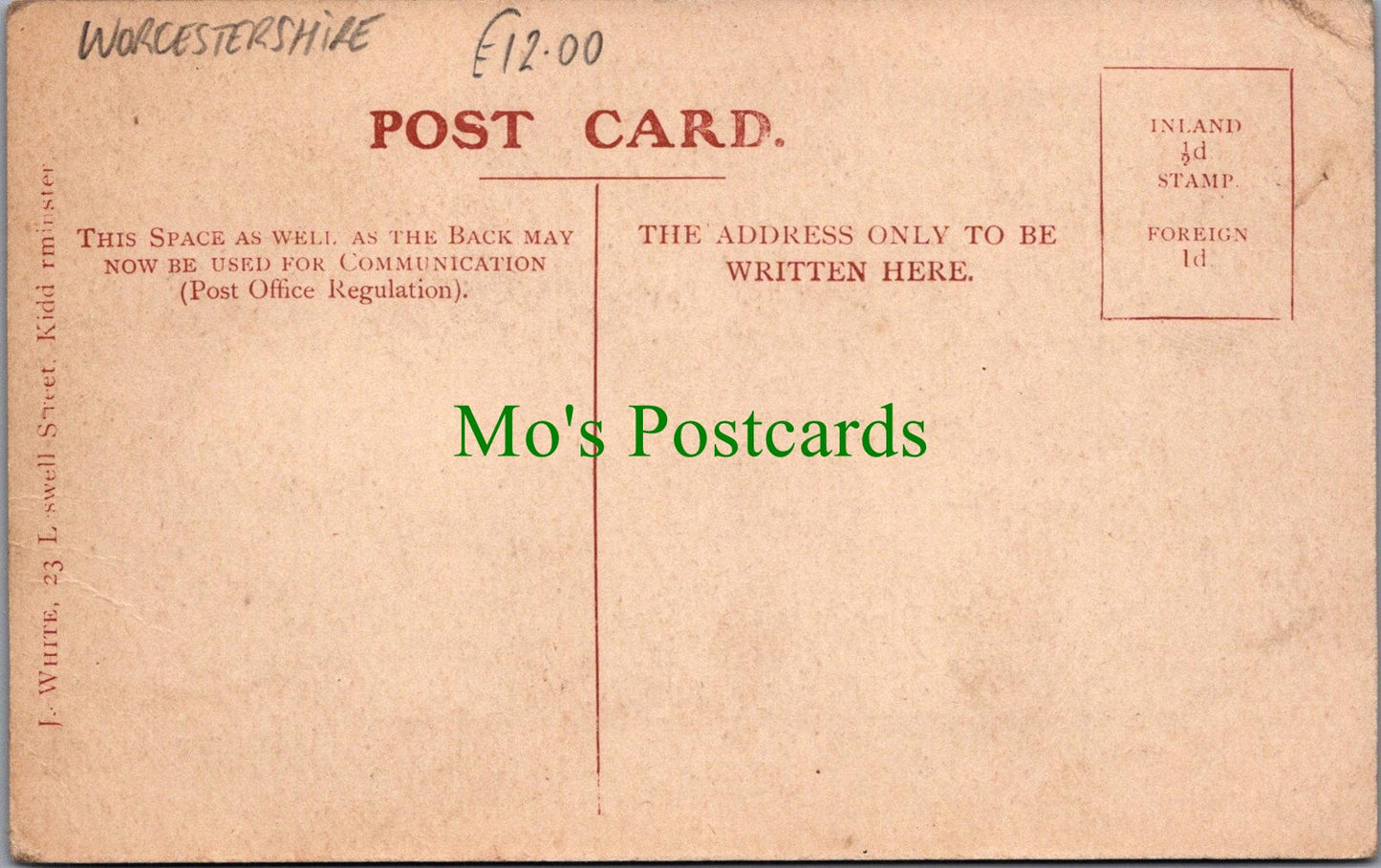Worcestershire Postcard: The Dog, Harvington Talbot Inn Horse Cart Pub SW6426