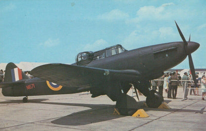 Military Aviation Postcard: Boulton Paul Defiant I Aeroplane RS24401