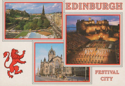 Scotland Postcard - Edinburgh - Princes Street, Military Tattoo, St Giles RRR39