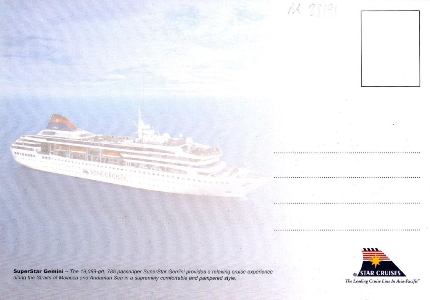 Japan Postcard Star Cruises Superstar Gemini Passenger Cruise Ship RR23172