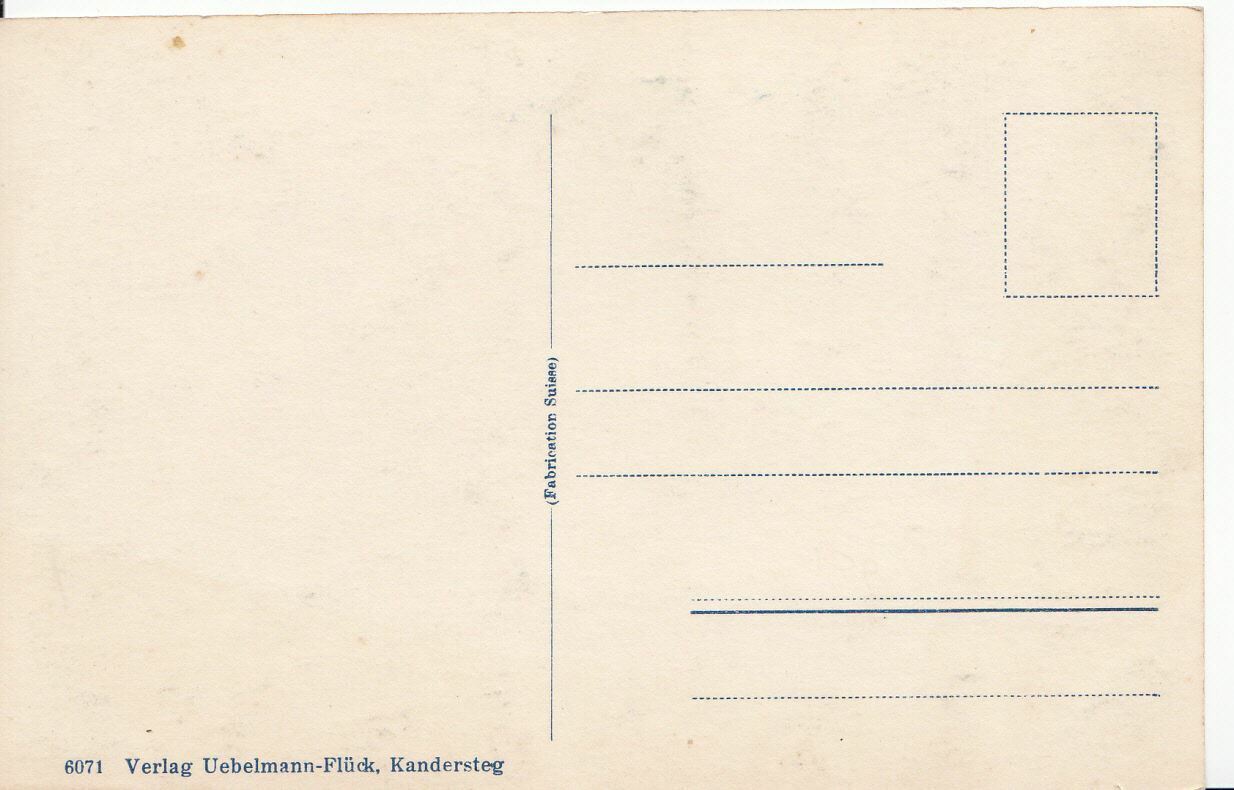 Switzerland Postcard: Kandersteg Mit Doldenhorner Fisistocke & Altels M43