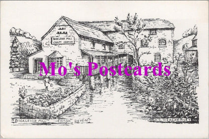 Devon Postcard - Bickleigh Mill, Tiverton. Artist D.G.Weatherley, Sketch RR21073