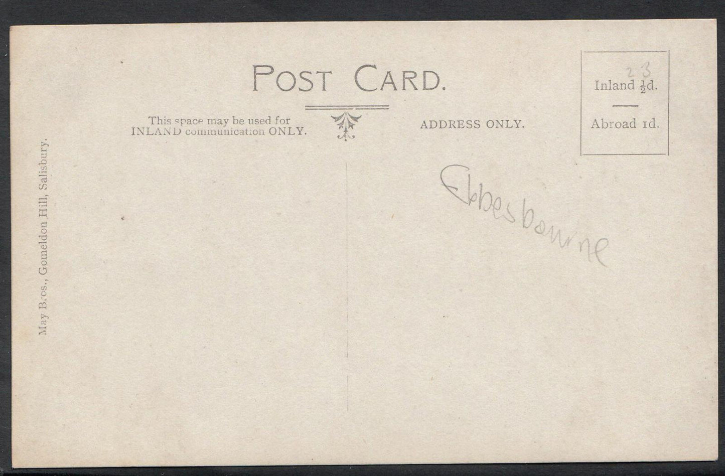 Wiltshire Postcard: Ebbesbourne Wake Street View Nr Salisbury 1900s RPPC MB346