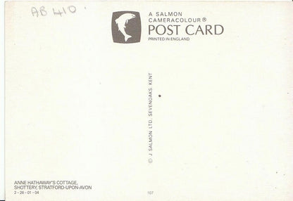 Warwickshire Postcard - Anne Hathaway's Cottage, Shottery, Stratford-upon-Avon AB410