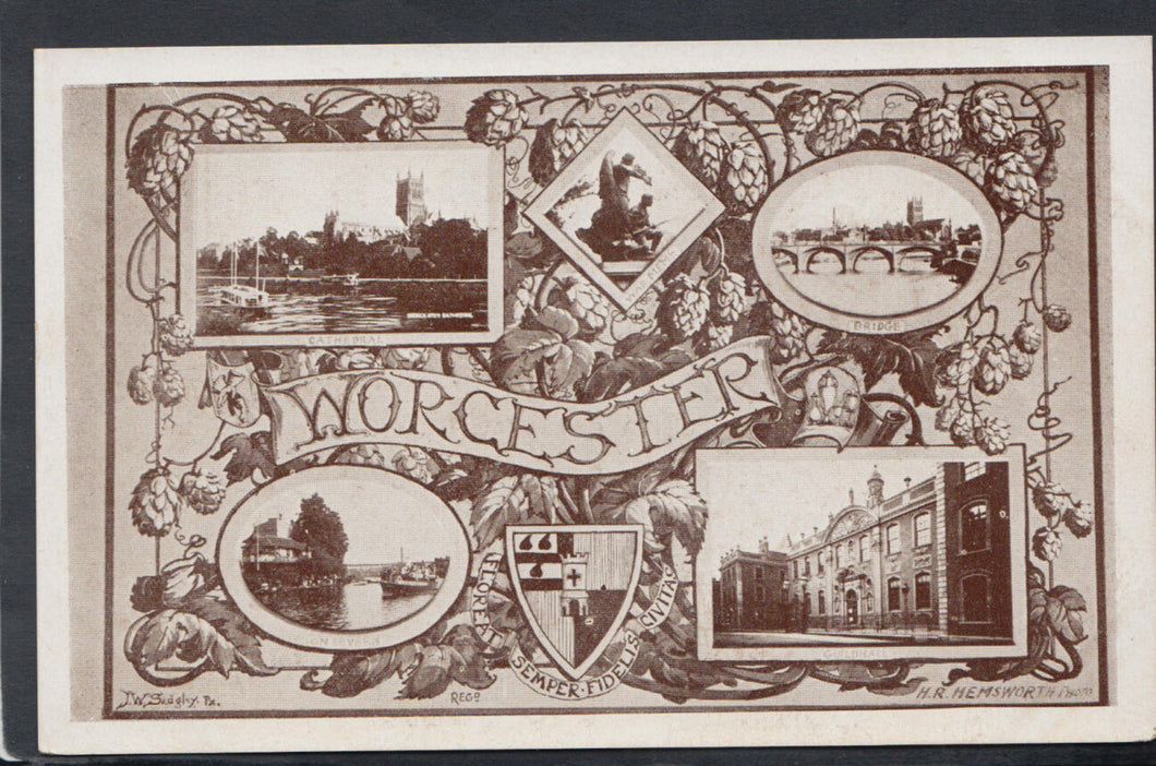 Worcestershire Postcard - Views of Worcester    RS13786