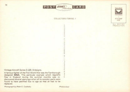 Military Aviation Postcard - Vintage Aircraft, The SE5A Aeroplane RR9768