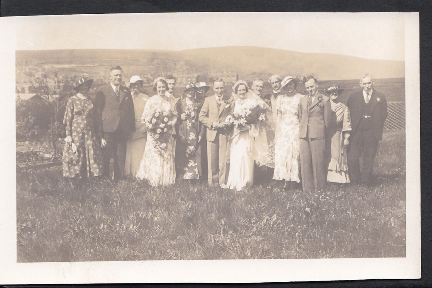 Family History Postcard - Ancestors Real Photo, Wedding Party Posing   RS2295