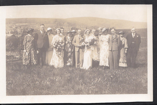 Family History Postcard - Ancestors Real Photo, Wedding Party Posing   RS2295