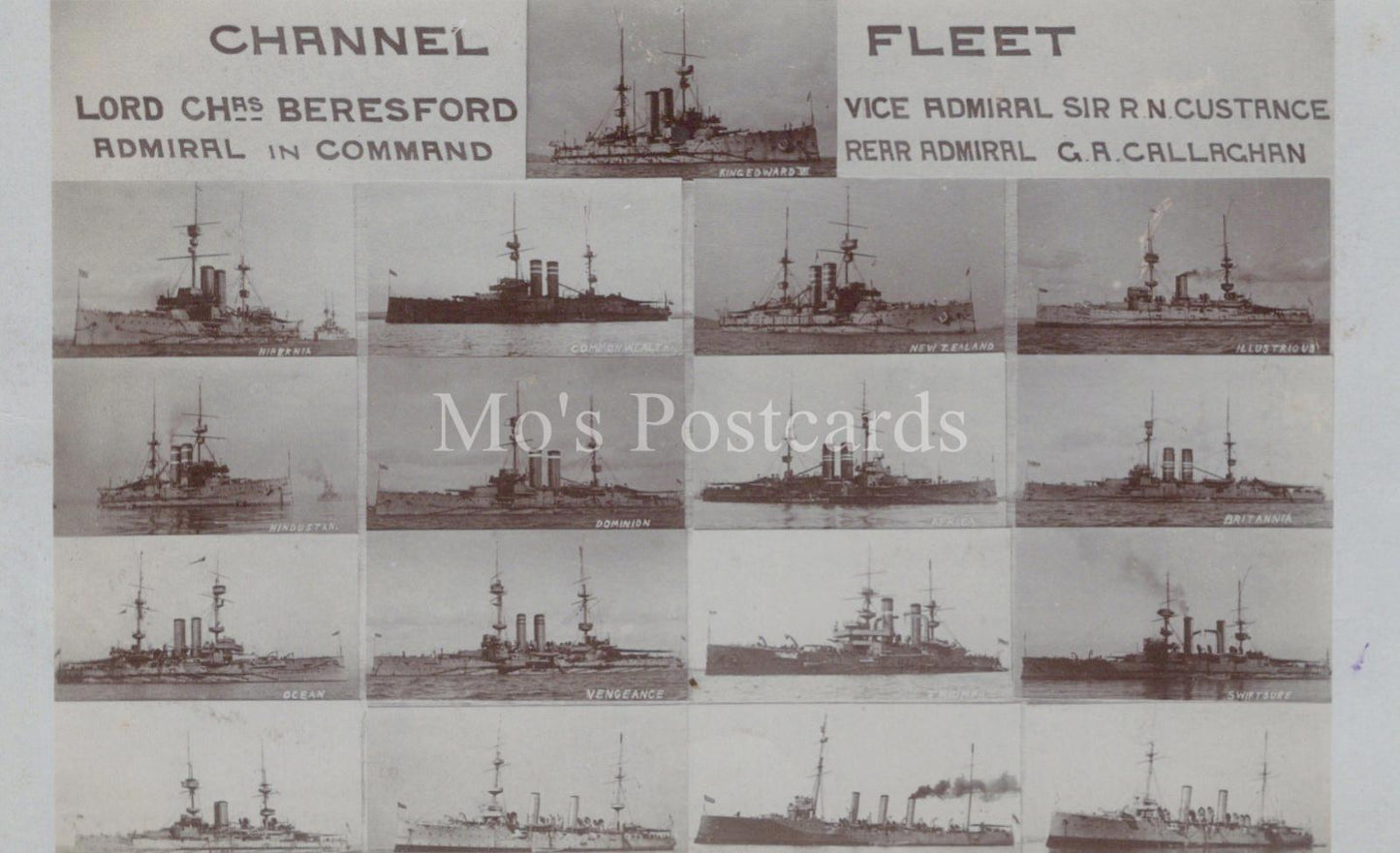 Naval History Postcard - Montage of The Royal Navy Channel Fleet Ships  XT74