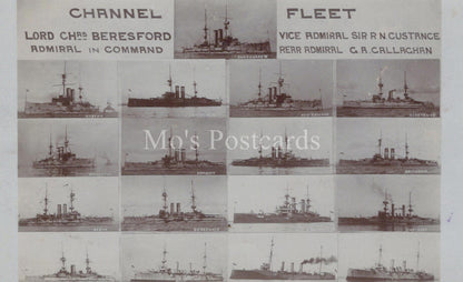 Naval History Postcard - Montage of The Royal Navy Channel Fleet Ships  XT74