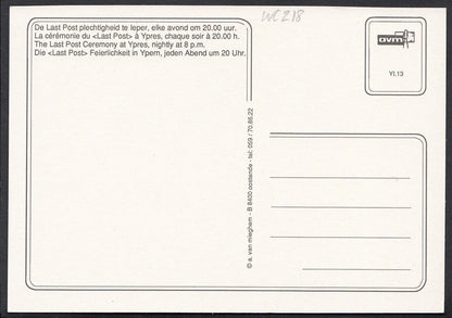Belgium Postcard - The Last Post, Leper   WC218