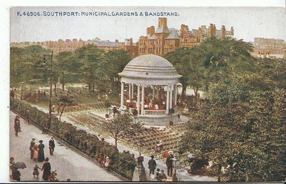 Lancashire Postcard: Southport Municipal Gardens Bandstand Lord Street  2749