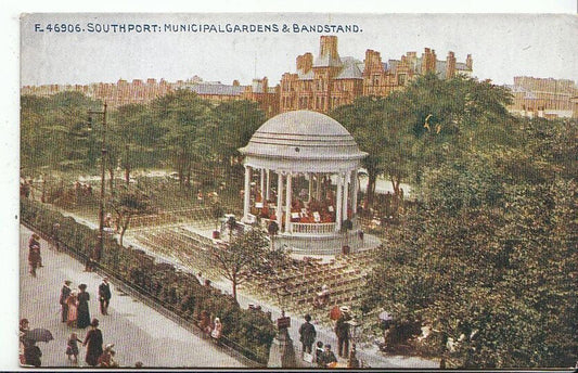 Lancashire Postcard: Southport Municipal Gardens Bandstand Lord Street  2749