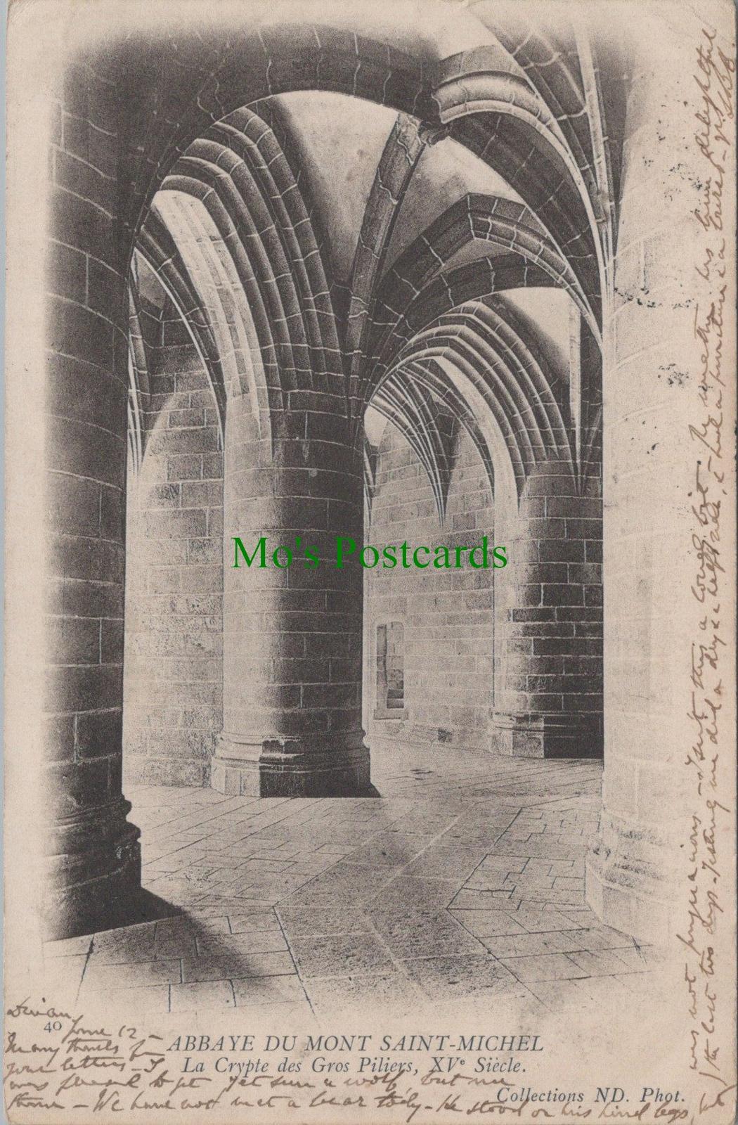 France Postcard - Abbaye Du Mont Saint-Michel, La Crypte Des Gros Piliers DC1443