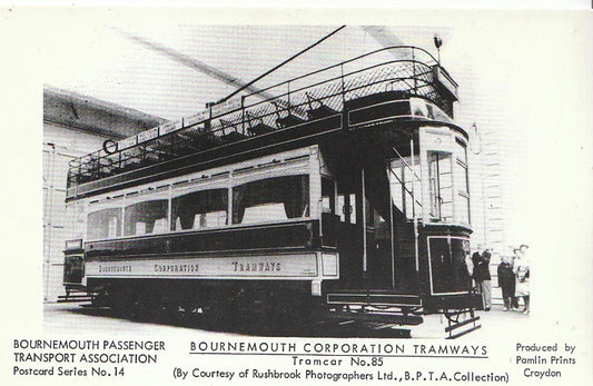 Transport Postcard - Bournemouth Corporation Tramways, Tramcar No.85 -  2526