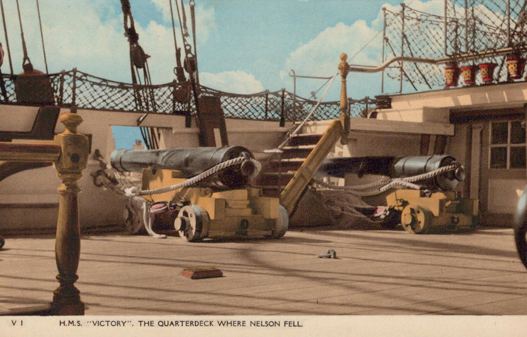 Naval History Postcard - H.M.S Victory, The Quarterdeck Where Nelson Fell XT53