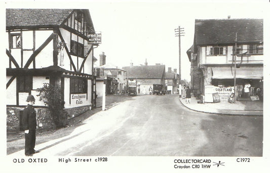 Surrey Postcard: Old Oxted, The High Street c1928   F975