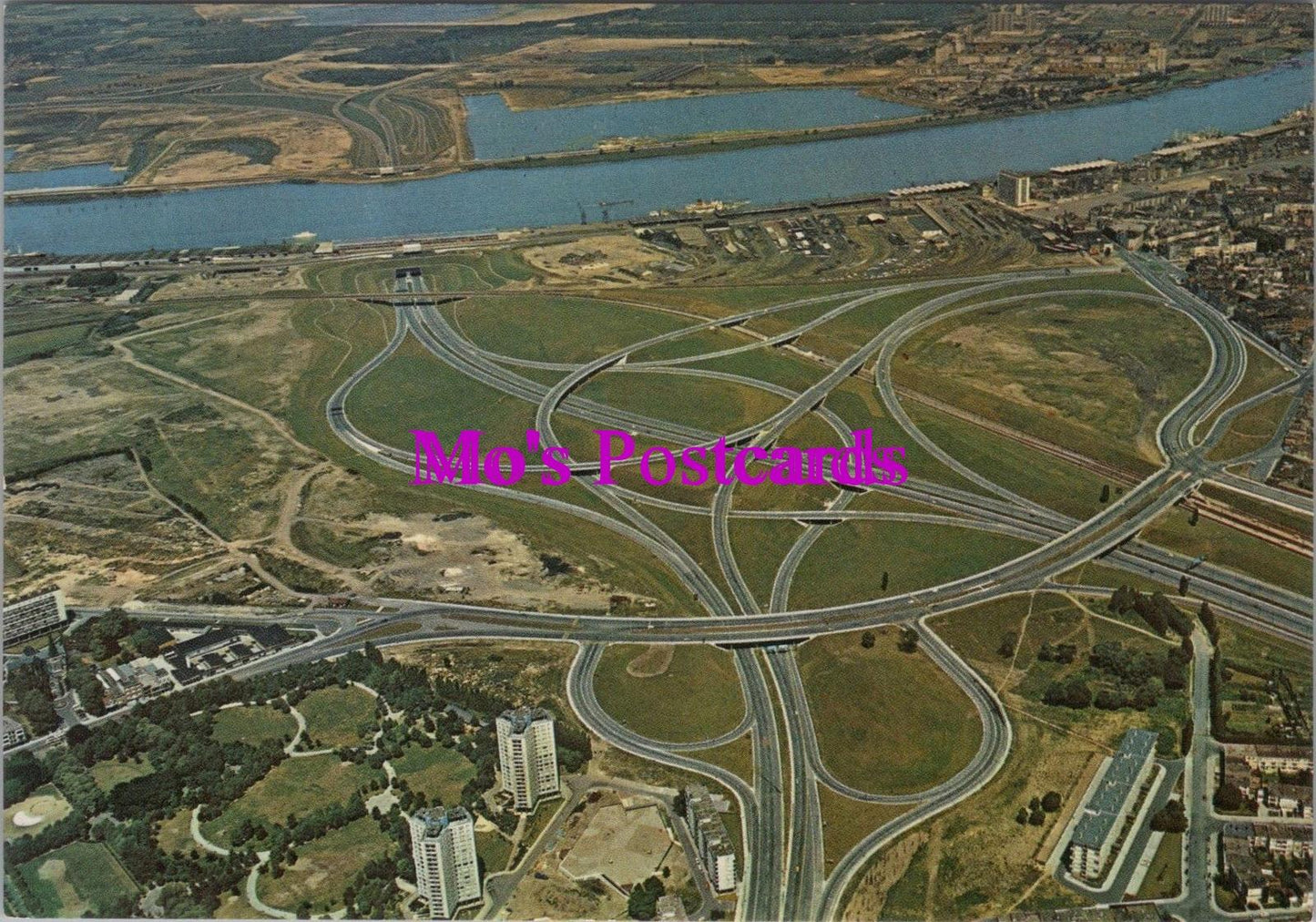 Belgium Postcard: Antwerp Kennedy Tunnel Echangeur Routier 1970s Chrome RR20340