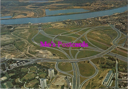 Belgium Postcard: Antwerp Kennedy Tunnel Echangeur Routier 1970s Chrome RR20340