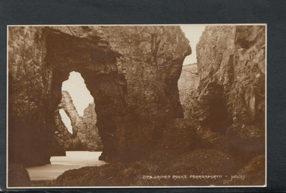 Cornwall Postcard: Arched Rocks Perranporth Coastal Formations 1920’s RS15673