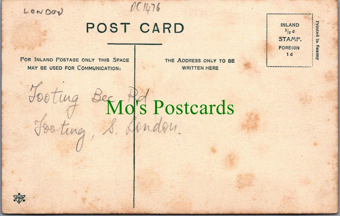London Postcard - Tooting Bec Road, Tooting, South London DC1476