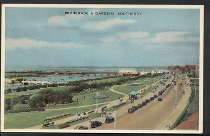 Lancashire Postcard - Promenade & Gardens, Southport   RT1988