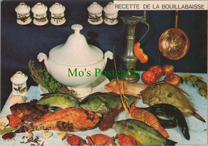 France Postcard: Recette De La Bouillabaisse Food Recipe, Cooking 1960s RR13844