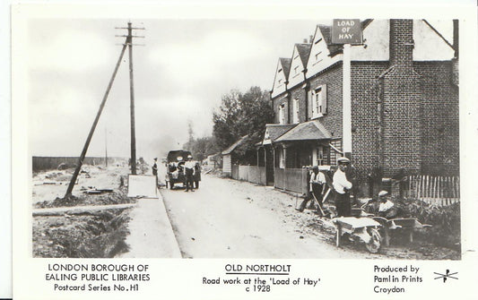 London Postcard: Old Northolt, Road Work at The 'Load of Hay' c1928 - 2364