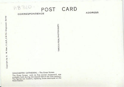 Hampshire Postcard - Winchester Cathedral, The Great Screen  AB310