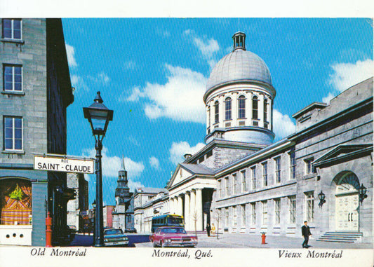 Canada Postcard: Montreal, Bonsecours Market, Vieux-Montreal 1960’s 20516A