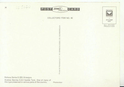 Railways Postcard - Train - Andrew Barclay 0-4-0 Saddle Tank  20813A