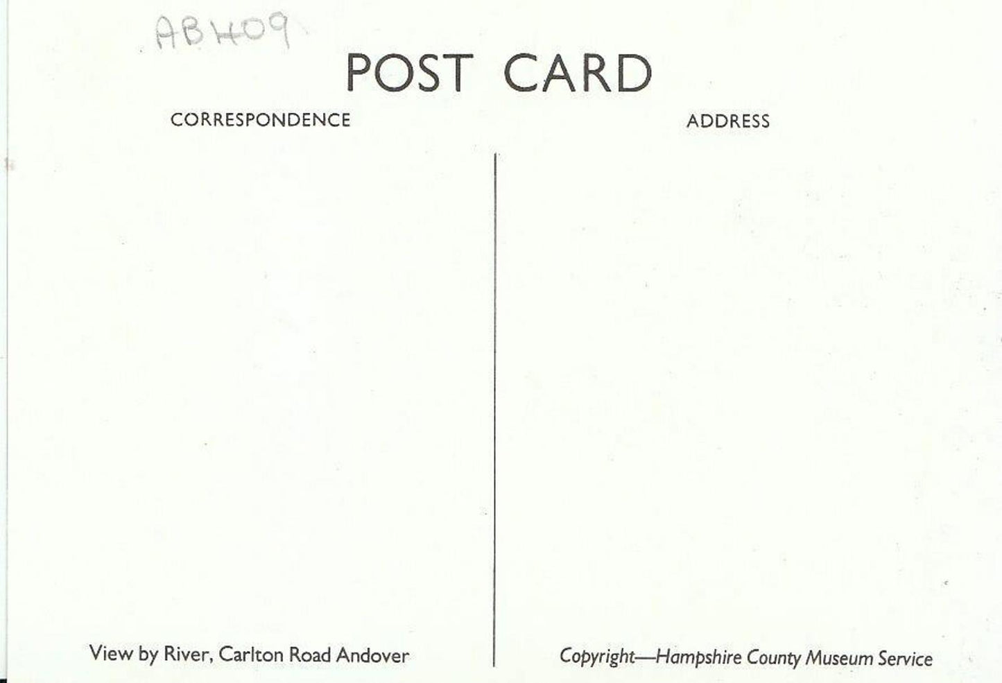 Hampshire Postcard - View By River, Carlton Road, Andover  AB409