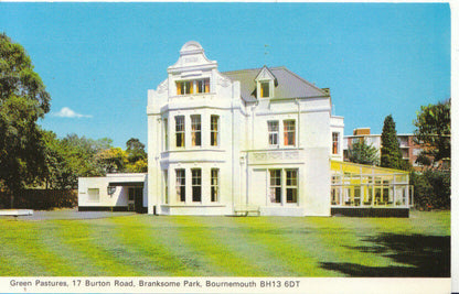 Dorset Postcard: Burton Road Branksome Park Bournemouth Mansion 1970’s 3526A