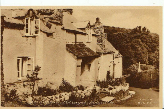 Cornwall Postcard: Boscastle 14th Century Cottages Street Scene 12459A